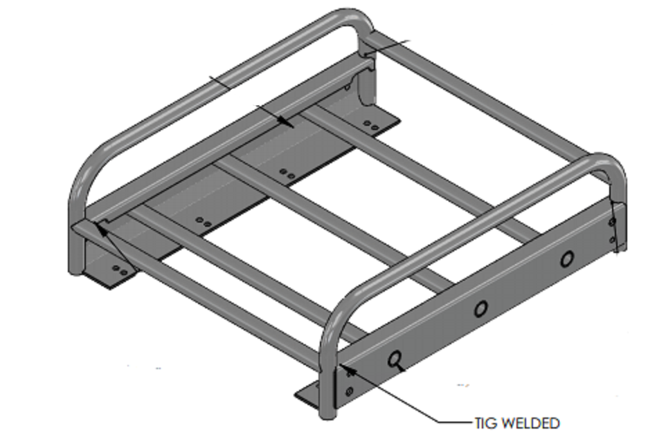 Snowmobile Rack for Snowboards, Skis, Gas, Ice Auger fits Ski Doo